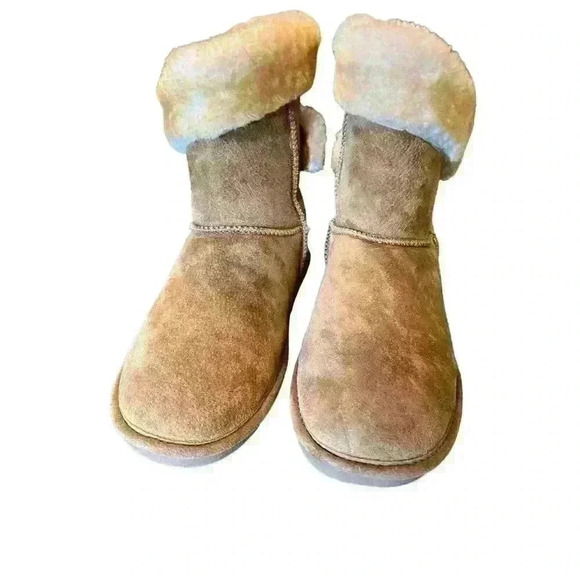 LAMO Essential Women's Size 10 Chestnut Suede Faux Fur Ankle Boots - Picture 2 of 13